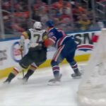 Nick Bjugstad clean check on Alex Pietrangelo