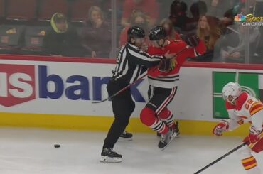 Connor Murphy Is Upset After Linesman Knocks Him Off The Puck