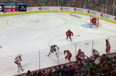 Nathan Bastian clean check on Paul Stastny