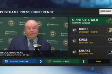 Boudreau: Brodin steps up for shorthanded Wild