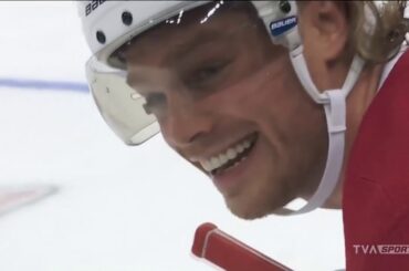 Réaction de Max Domi à la crampe au cerveau de Kasperi Kapanen