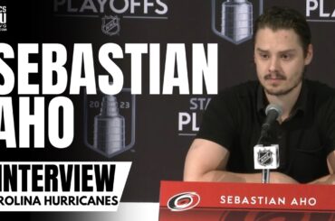 Sebastian Aho Reacts to Carolina Hurricanes Down 0-2 vs. Florida & Trying to Beat Sergei Bobrovsky