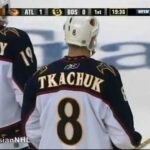 Ilya Kovalchuk's redirection goal vs Bruins (31 mar 2007)
