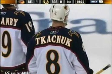 Ilya Kovalchuk's redirection goal vs Bruins (31 mar 2007)