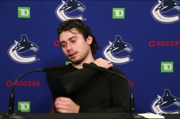 Quinn Hughes Reacts to "Being Proud" After Canucks Win After 3-Weeks Off from Virus Breakout