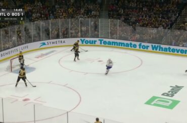 Brendan Gallagher flattened by Patrice Bergeron