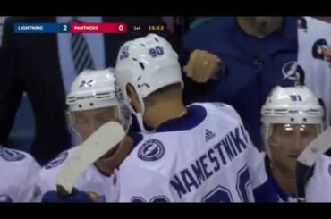 Vladislav Namestnikov nets feed from Steven Stamkos vs Panthers (7 oct 2017)