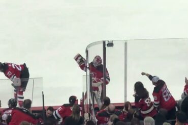 NJ Devils NY Rangers Game 7 Tequila AKIRA! Akira Schmid IS A LEGEND