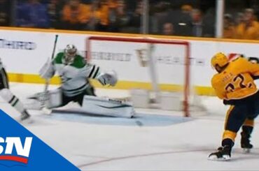 Anton Khudobin Slides Across For Miraculous Glove Save On Kevin Fiala