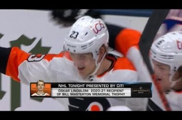 Oskar Lindblom awarded the Bill Masterton Memorial Trophy