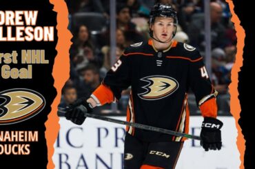 Drew Helleson #43 (Anaheim Ducks) first NHL goal Apr 11, 2023
