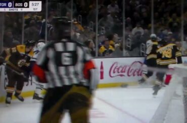 NHL hockey fight - A.J. Greer(Bruins) vs. Sam Lafferty(Maple Leafs)