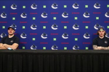 Bo Horvat & Adam Gaudette talk Canucks Shootout Win vs. Canadiens, Believe & Canucks Confidence