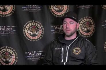 Coach Todd Robinson of the Muskegon Lumberjacks