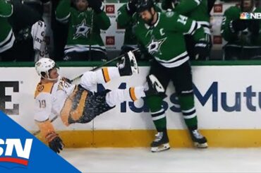 Jamie Benn Delivers Massive Body Check To Calle Jarnkrok