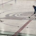 Evan Rodrigues doing some drills at Avalanche practice 12-10-22