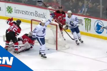 Patrick Marleau All Alone In Front Jams A Goal Past Keith Kinkaid