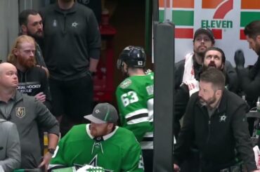Evgenii Dadonov leaves game №3 vs Vegas injured after a collision with a teammate (2023)