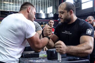 DAVID DADIKYAN ARM WRESTLING IRAKLI, RYAN BOWEN AND ADAM