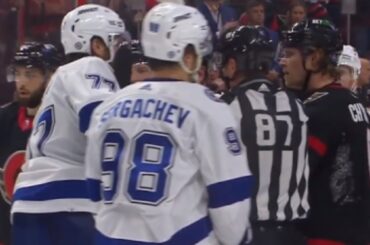 A Frustrated Viktor Hedman Decides To Slewfoot Jakob Chychrun