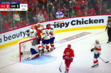 Sam Bennett hits Jordan Martinook in the numbers and gets a penalty