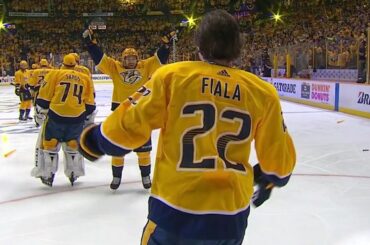 Predators' Fiala helps tie series with double OT winner