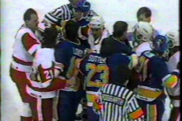 Detroit Red Wings vs St. Louis Blues Brawl 1991