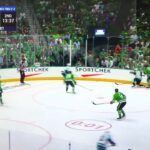 Evgenii Dadonov with a huge open ice hit on Tye Kartye