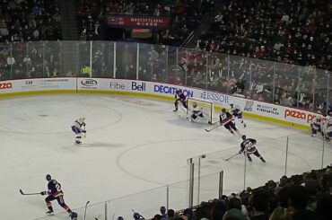 Chris Terry of the Bridgeport Islanders scores vs. the Laval Rocket 11/12/21