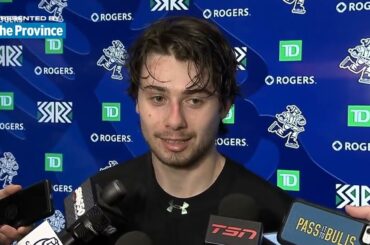canucks media quinn hughes and spencer martin bruce boudreau talk vs san jose sharks 3 win for nucks