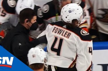 Cam Fowler Heads Off Ice After Taking Elbow From Zach Sanford