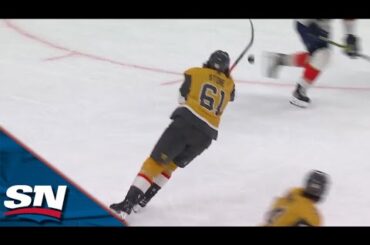 Golden Knights' Stone Plucks Clearing Attempt Out Of Mid-Air, Buries Wrister Top Shelf