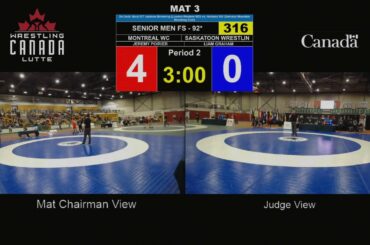 316 Senior 92kg FS Round 2 Jeremy POIRIER Montreal WC vs Liam GRAHAM Saskatoon Wrestling Club