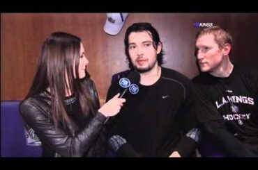 Matt Greene creeps out Drew Doughty during post game interview