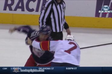 Dmitry Kulikov vs Derek MacKenzie Mar 1, 2014
