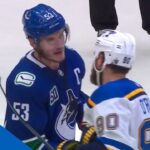Vancouver Canucks And St. Louis Blues Exchange Handshakes After Gritty Series