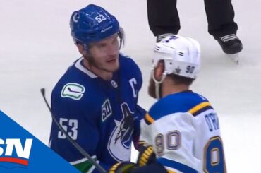 Vancouver Canucks And St. Louis Blues Exchange Handshakes After Gritty Series