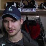 2023 #nhl Stanley Cup Playoffs - Seattle Kraken Forward Yanni Gourde - POSTGAME Game 7 - 05.15.23