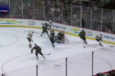 Teddy Blueger assist Golden Knights-Minnesota Wild.NHL2023