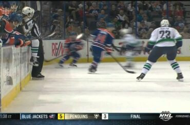 Zack Kassian high stick on Sam Gagner broken jaw Vancouver Canucks vs Edmonton Oilers 9/21/13 NHL