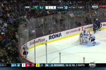 Brendan Gaunce goal 1-1 SJ Sharks vs Vancouver Canucks Sept 16 2013 NHL Hockey