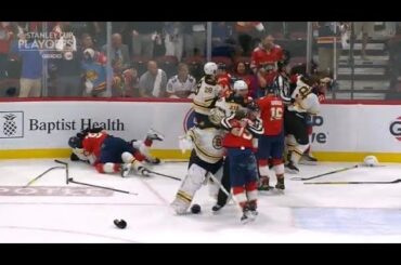 Linus Ullmark wants to fight Matthew Tkachuk and huge scrum between the Bruins and the Panthers