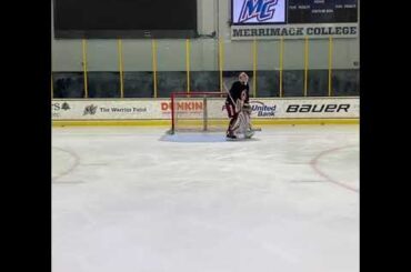 Newly signed Nashville Predator Devin Cooley staying patient on the crosswalk and not overplaying it