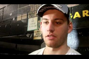 Providence's Jon Gillies after Frozen Four championship win