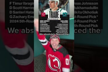 NJ DEVILS TRADE FOR TIMO MEIER! 🚨 #nhl #hockey #nhlhockey #devils #sharks #trade #nhlshorts