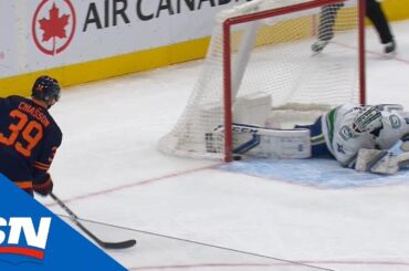 Thatcher Demko Slides Over To Rob Alex Chiasson With A Pad Save