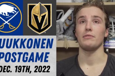 Ukko-Pekka Luukkonen Postgame Interview vs Vegas Golden Knights (12/19/2022)