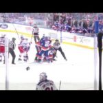 J.G. Pageau hit on Lindgren, Fight with Adam Fox Nov. 24 2021 Rangers at Islanders UBS Arena