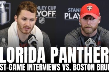 Matthew Tkachuk & Sam Bennett React to Alex Lyon's Impressive Run, "Belief There" vs. Boston Bruins