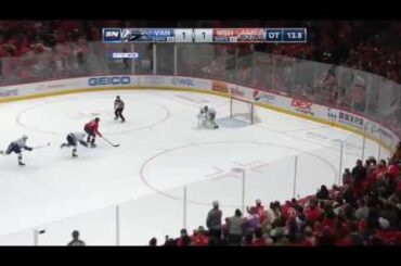 Quinn Hughes gives JT Miller a boost to catch Oshie on a breakaway in the dying seconds of OT